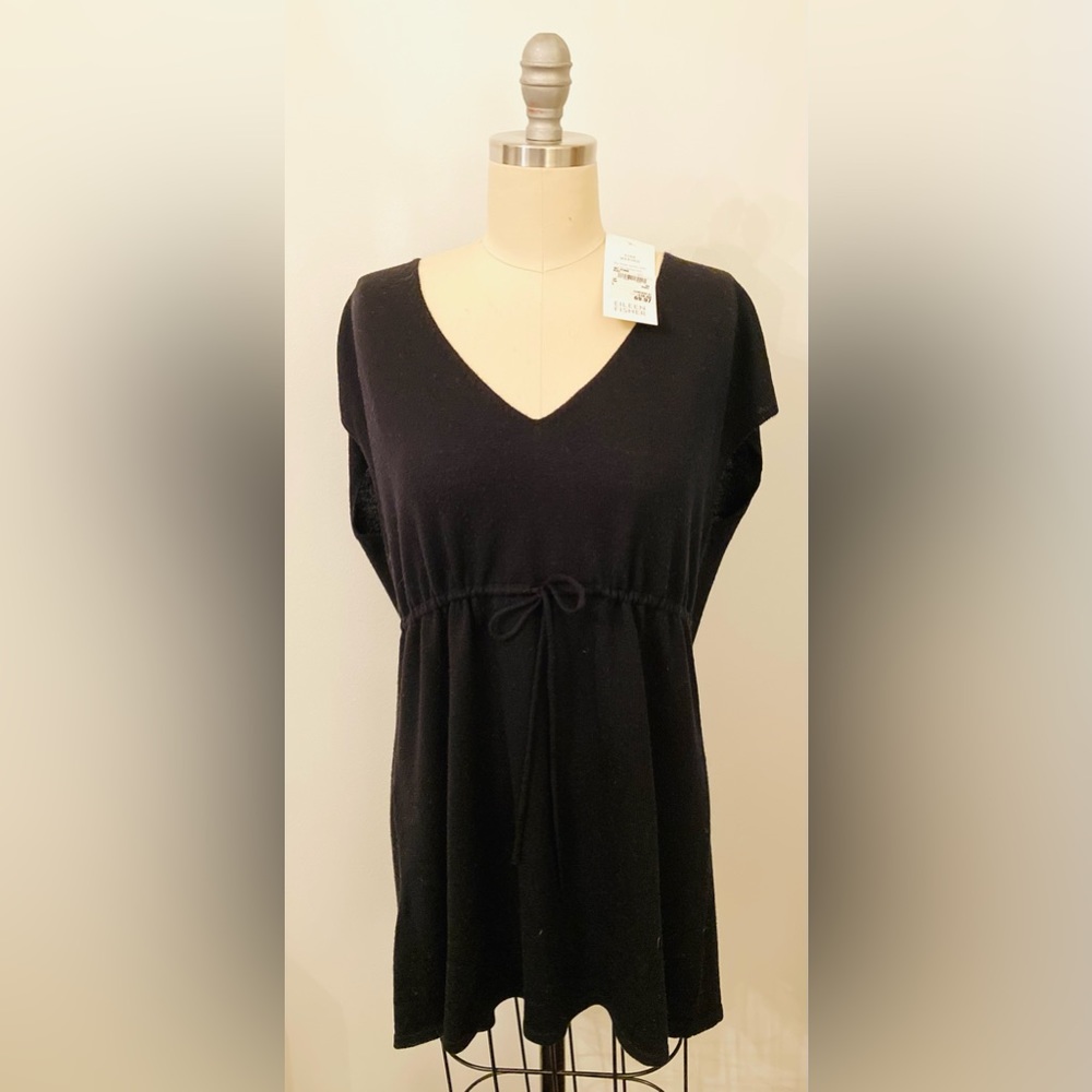 COPY - NWT Black Fine Merino EILEEN FISHER Tunic Dress. Large.